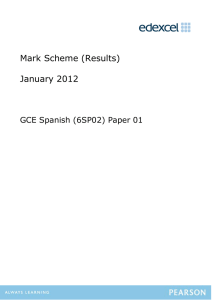 Mark scheme - Unit 2 (6SP02) - January 2012 - Edexcel