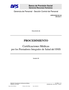PROCEDIMIENTO Certificaciones Médicas