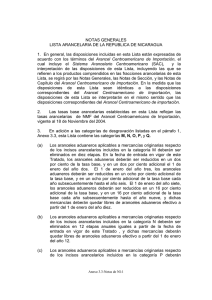 NOTAS GENERALES LISTA ARANCELARIA DE LA REPUBLICA