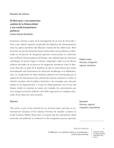 El Mercosur y sus asimetrías: análisis de la bilateralidad y sus