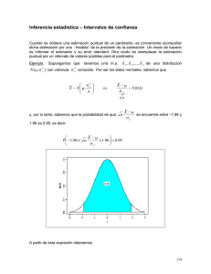 Inferencia estadística – Intervalos de confianza