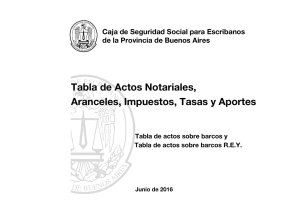 Tabla de actos sobre barcos - Colegio de Escribanos de la