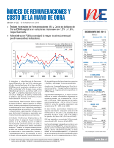 ÍNDICES DE REMUNERACIONES Y COSTO DE lA MANO DE OBRA