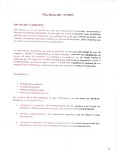 Page 1 POLITICAS DE CREDITO DEFINICON Y CONCEPTO Una