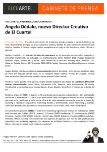 01/10/2015 Angelo Dédalo, nuevo director creativo de El Cuartel