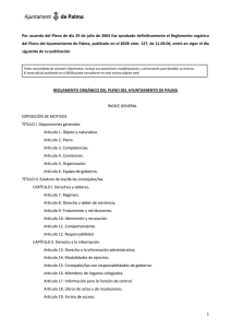 Reglamento orgánico del Pleno de Ayuntamiento de Palma