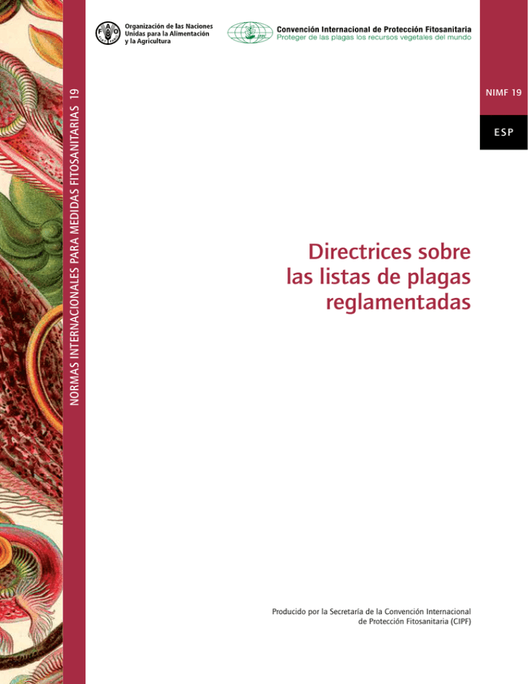 Directrices Sobre Las Listas De Plagas Reglamentadas