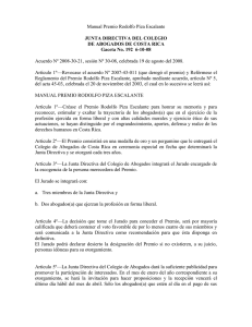 Manual para el otorgamiento del Premio Rodolfo Piza Escalante