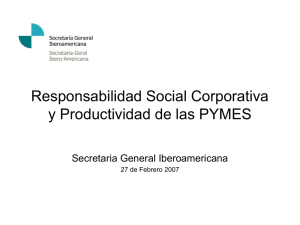 Responsabilidad Social Corporativa Productividad de las PYMES