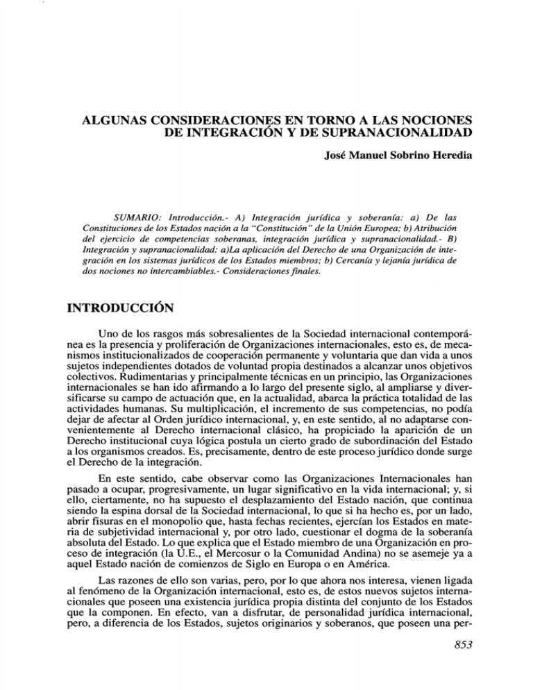 Algunas Consideraciones En Torno A Las Nociones De