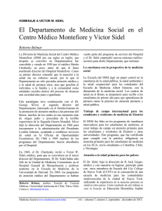 El Departamento de Medicina Social en el Centro Médico