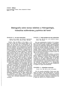 Bibliografía sobre temas relativos a Hidrogeología, hidraúlica