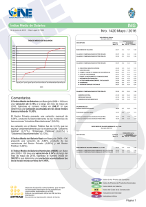 Cifra Índice Medio de Salarios (IMS) Mayo 2016