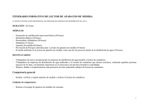 ITINERARIO FORMATIVO DE LECTOR DE APARATOS DE MEDIDA