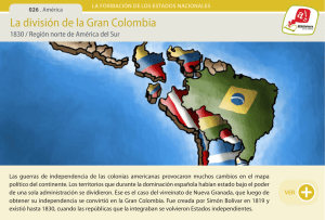 La división de la Gran Colombia