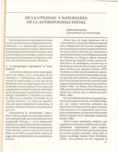 De la utilidad y naturaleza de la antropología social” . Revista de la
