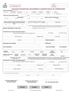 solicitud de inscripción o movimientos al registro estatal de