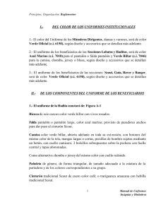 I.- DEL COLOR DE LOS UNIFORMES INSTITUCIONALES 1.