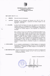 dictamen uocn` 01/16 - Dirección Nacional de Contrataciones Públicas
