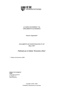 LA NUEVA ECONOMIA Y EL CRECIMIENTO ECONOMICO Antonio