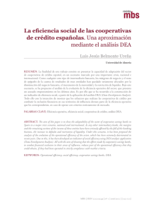 La eficiencia social de las cooperativas de crédito españolas. Una