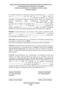 declaración jurada para inscripción de nacimiento de panameños