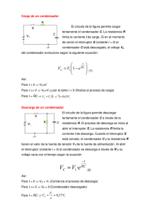 Ecuación de carga y descarga de un condensador