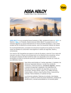 ASSA ABLOY es una compañía Sueca fundada en 1994, mediante