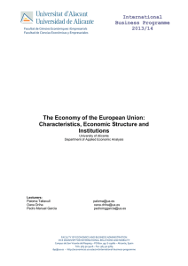 The Economy of the European Union: Characteristics, Economic