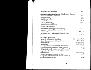 l. Naturaleza de la Institución Art.l 2. Titular del Comisionado