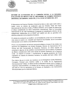 Informe de la Dip. Loretta Ortiz Ahlf, de su