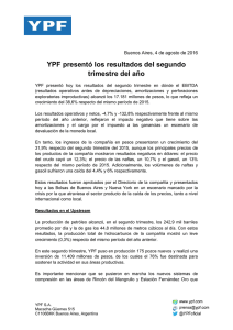 YPF presentó los resultados del segundo trimestre del año