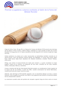 Premian a jugadores cubanos exaltados al Salón de la Fama del