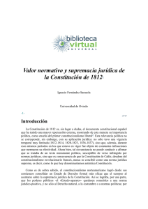 Valor normativo y supremacía jurídica de la Constitución de 18121