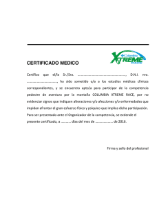 certificado medico - Columbia Xtreme Race