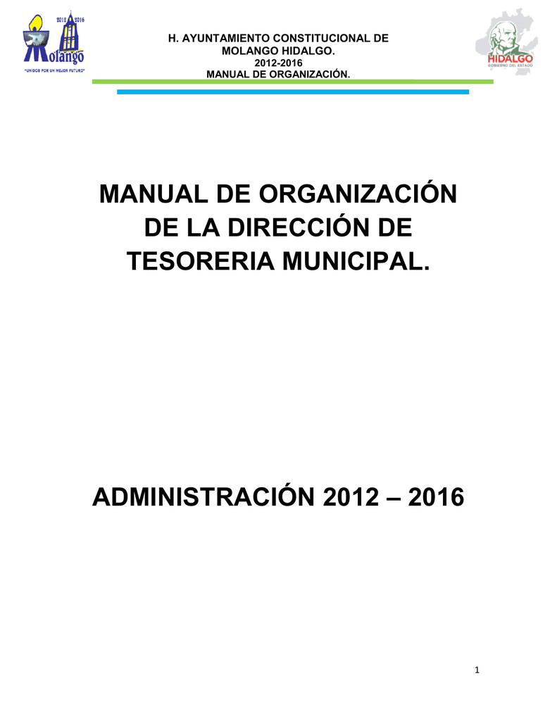 Manual De Organización De La Dirección De Tesoreria Municipal