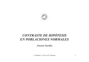 CONTRASTE DE HIPÓTESIS EN POBLACIONES NORMALES