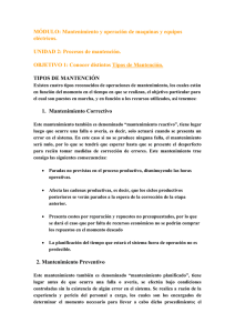 UNIDAD 2: Procesos de mantenci&oacute;n
