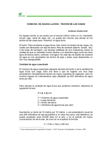 COSECHA DE AGUAS LLUVIAS - TECHOS DE LAS CASAS