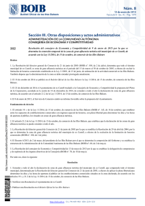 Núm. 8 Sección III. Otras disposiciones y actos administrativos