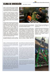 Clima de Inversion - Empresa Nacional Minera del Ecuador