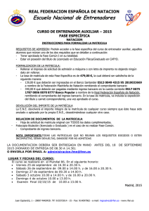instrucciones ent. auxiliar - Federación Madrileña de Natación