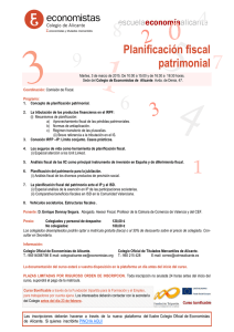 Planificación fiscal patrimonial - Colegio de Economistas de Alicante