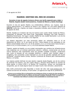 MADRID: DESTINO DEL MES DE AVIANCA
