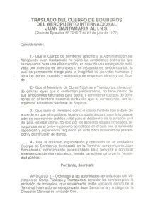 Decreto Ejecutivo Traslado del Cuerpo de Bomberos del Aeropuerto