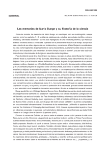 Las memorias de Mario Bunge y su filosofía de la ciencia