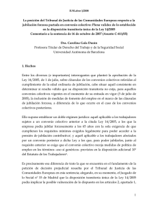 La posición del Tribunal de Justicia de las Comunidades