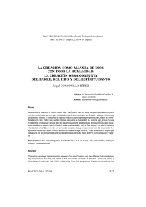 La Creación como alianza de Dios con toda la humanidad. La