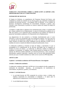 Nomativa Dedicación Académica 2014-15