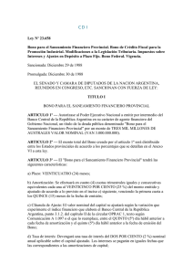 Ley Nº 23.658 Bono para el Saneamiento Financiero Provincial